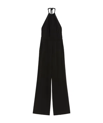 Max Mara Stretch Viscose Jersey Jumpsuit In Black