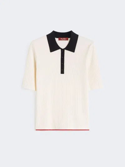 Max Mara Stretch Viscose Jumper In White