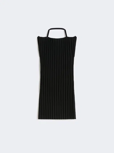 Max Mara Stretch Viscose Knit Top In Black