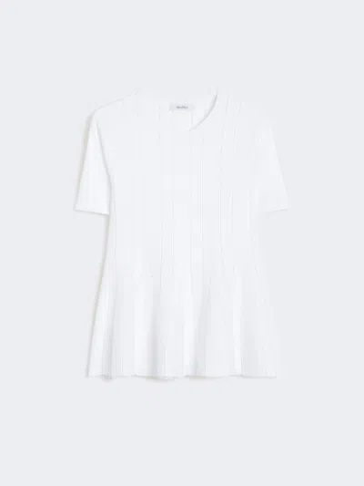 Max Mara Stretch Viscose Sweater In White