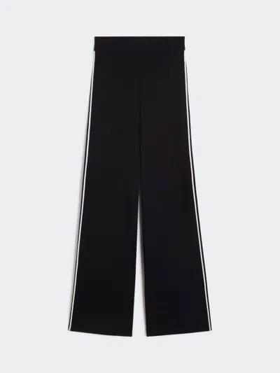 Max Mara Stretch Viscose Trousers In Black