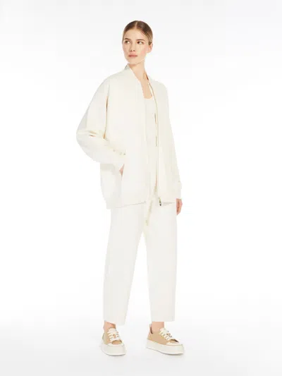 Max Mara Stretch Viscose Trousers In Neutral