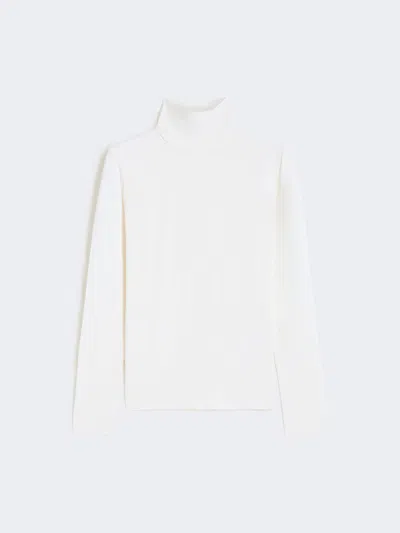 Max Mara Stretch Viscose Turtleneck In White