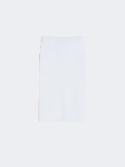 Max Mara Stretch Viscose Yarn Sheath Dress In White