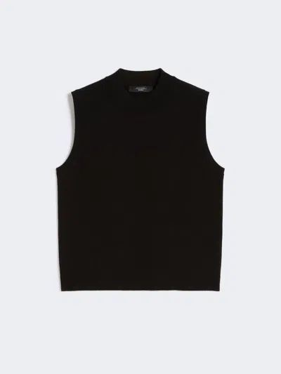Max Mara Stretch Viscose Yarn Top In Black