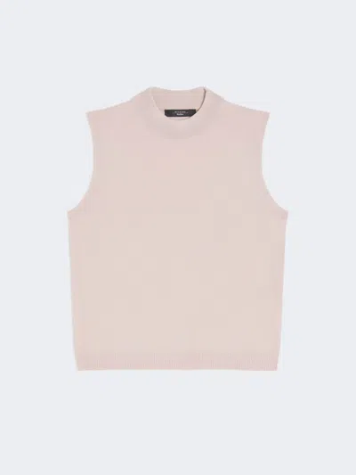 Max Mara Stretch Viscose Yarn Top In Pink