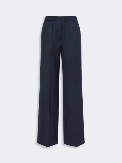 Max Mara Stretch Wool Batavia Trousers In Navy