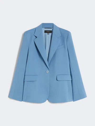 Max Mara Stretch Wool Blazer In Blue