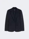 Max Mara Stretch Wool Blazer In Blue