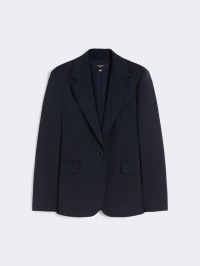 Max Mara Stretch Wool Blazer In Blue