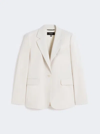 Max Mara Stretch Wool Blazer In White