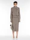 Max Mara Stretch Wool Bomber Jacket In Turtledove