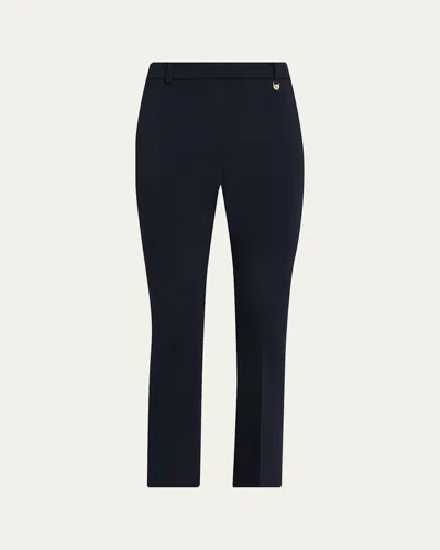 Max Mara Stretch Wool Cigarette Trousers In Blue