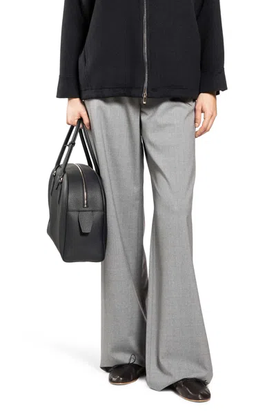 Max Mara Stretch Wool Cloth Trousers In Gray