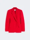 Max Mara Stretch-wool Double-breasted Blazer In Red