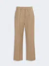 Max Mara Stretch Wool Flannel Trousers In Brown