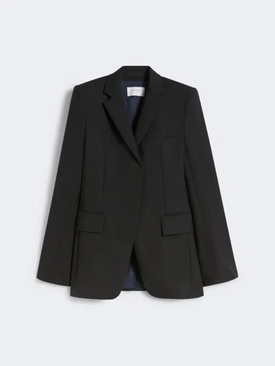 Max Mara Stretch Wool Jacket In Black