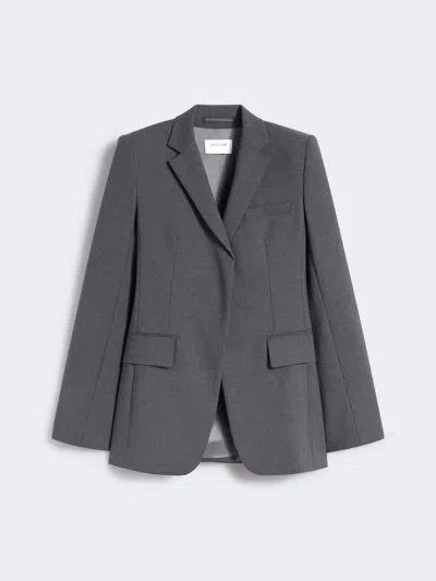 Max Mara Stretch Wool Jacket In Gray