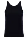 Max Mara Stretch Wool Knit Tank Top In Black