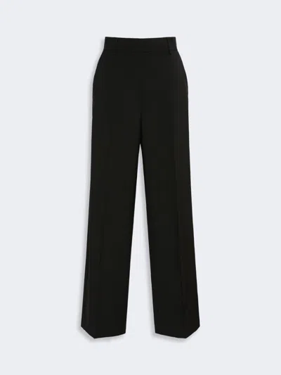 Max Mara Stretch Wool Palazzo Trousers In Black