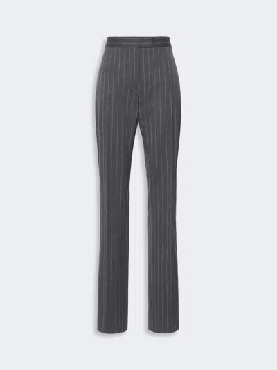 Max Mara Stretch Wool Slim Flared Trousers In Medium Grey