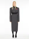 Max Mara Stretch Wool Tailored Blazer In Dark Grey