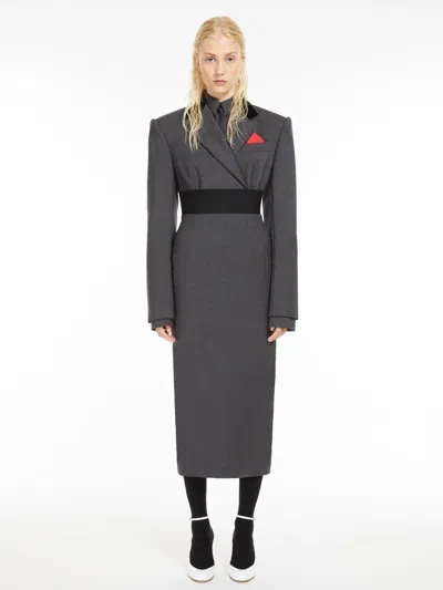 Max Mara Stretch Wool Tailored Blazer In Dark Grey