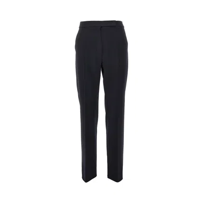 Max Mara Stretch Wool Tailored Pants In Blue