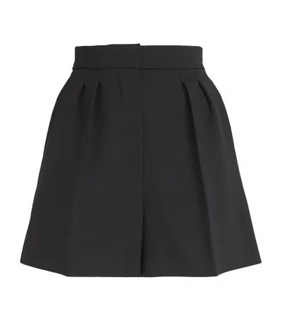 Max Mara Stretch-wool Tailored Shorts In Black