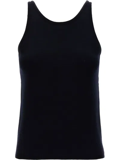 Max Mara Sleeveless Halter-neck Tank Top With Ribbed Collar In White