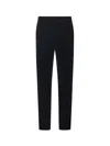 Max Mara Velvet-texture Side-stripe Trousers In Black