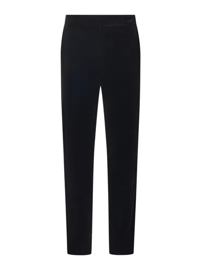 Max Mara Stretch Wool Trousers In Black