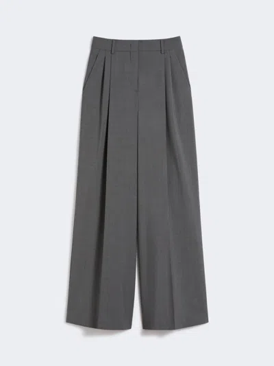 Max Mara Stretch Wool Trousers In Gray