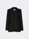 Max Mara Stretch Wool-blend Blazer In Black