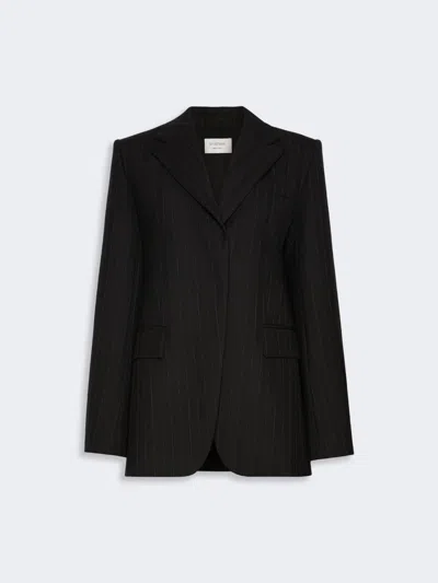Max Mara Stretch Wool-blend Blazer In Black