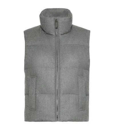 Max Mara Stretch-cashmere Down Gilet In Gray