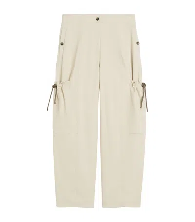 Max Mara Stretch-cotton Cargo Trousers In Beige