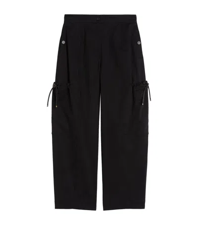 Max Mara Stretch-cotton Cargo Trousers In Black