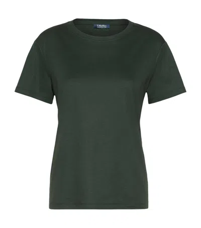 Max Mara Stretch-cotton T-shirt In Green