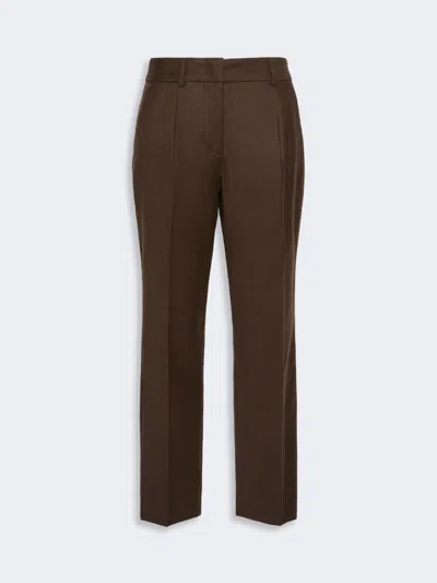 Max Mara Stretch-flannel Cropped Trousers In Brown
