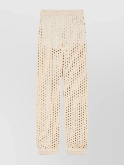 Max Mara Stretchy Waistband Knit Trousers In Brown