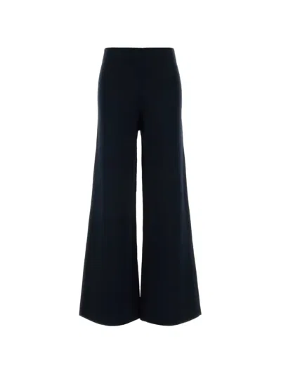 Max Mara Knit Strillo Wide Leg High Waist Trousers In Black