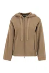 Max Mara Stripe-detail Zip-up Hoodie In Brown
