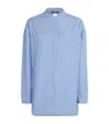 Max Mara Stripe Mandarin-collar Shirt In Blue