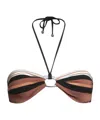 Max Mara Striped Bandeau Bikini In Multi