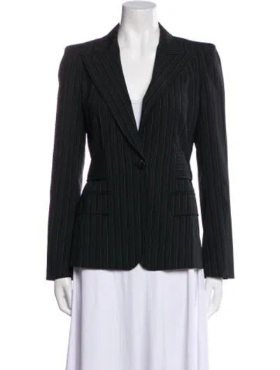 Pre-owned Max Mara Striped Blazer In Black