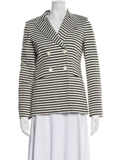 Pre-owned Max Mara Striped Blazer In Black