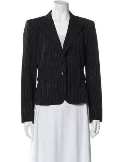 Pre-owned Max Mara Striped Blazer In Black