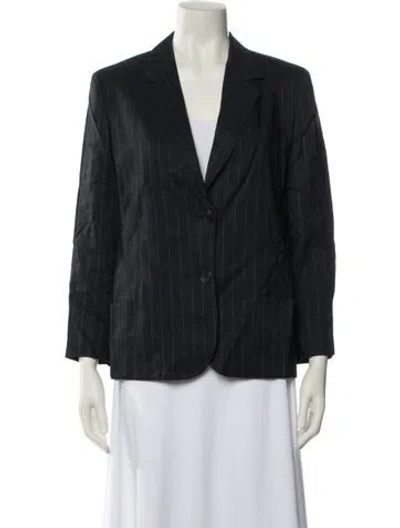 Pre-owned Max Mara Striped Blazer In Blue