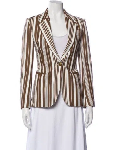 Pre-owned Max Mara Striped Blazer In Brown